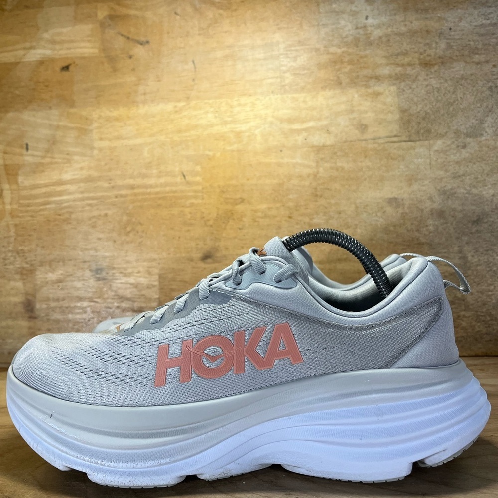 Hoka One One Bondi 8 REFLECTIVE Womens Size 10.5 Running Shoes Sneakers Gray - Picture 4 of 13